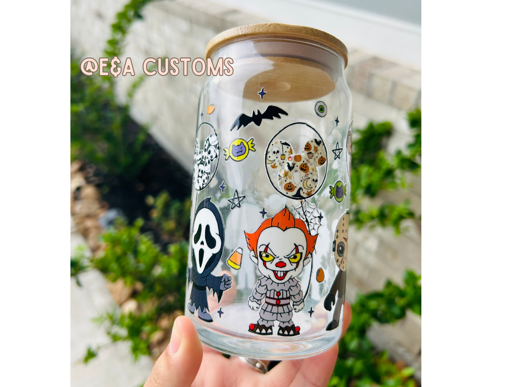 Horror Besties Glass Can Cup