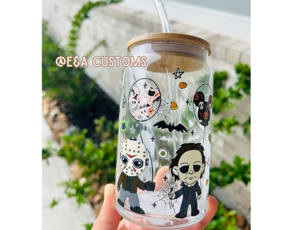 Horror Besties Glass Can Cup