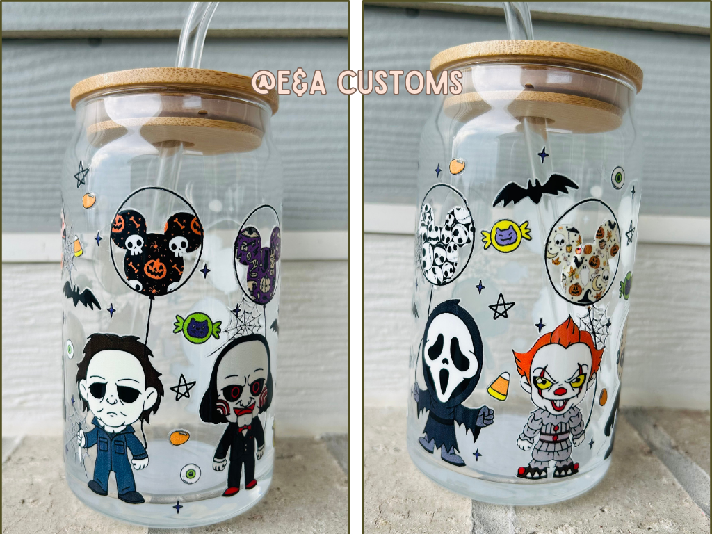 Horror Besties Glass Can Cup